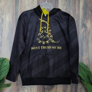 Greater Half Men's Black and Yellow Graphic Don't Tread on Me Hoodie S      C689